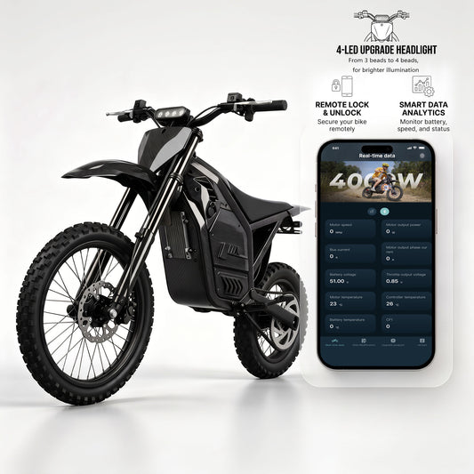 VSKO ABK07 4000W Peak Electric Dirt Bike for Adults Teens,Up to 45MPH 230Nm 48V 30Ah Detachable Battery with APP